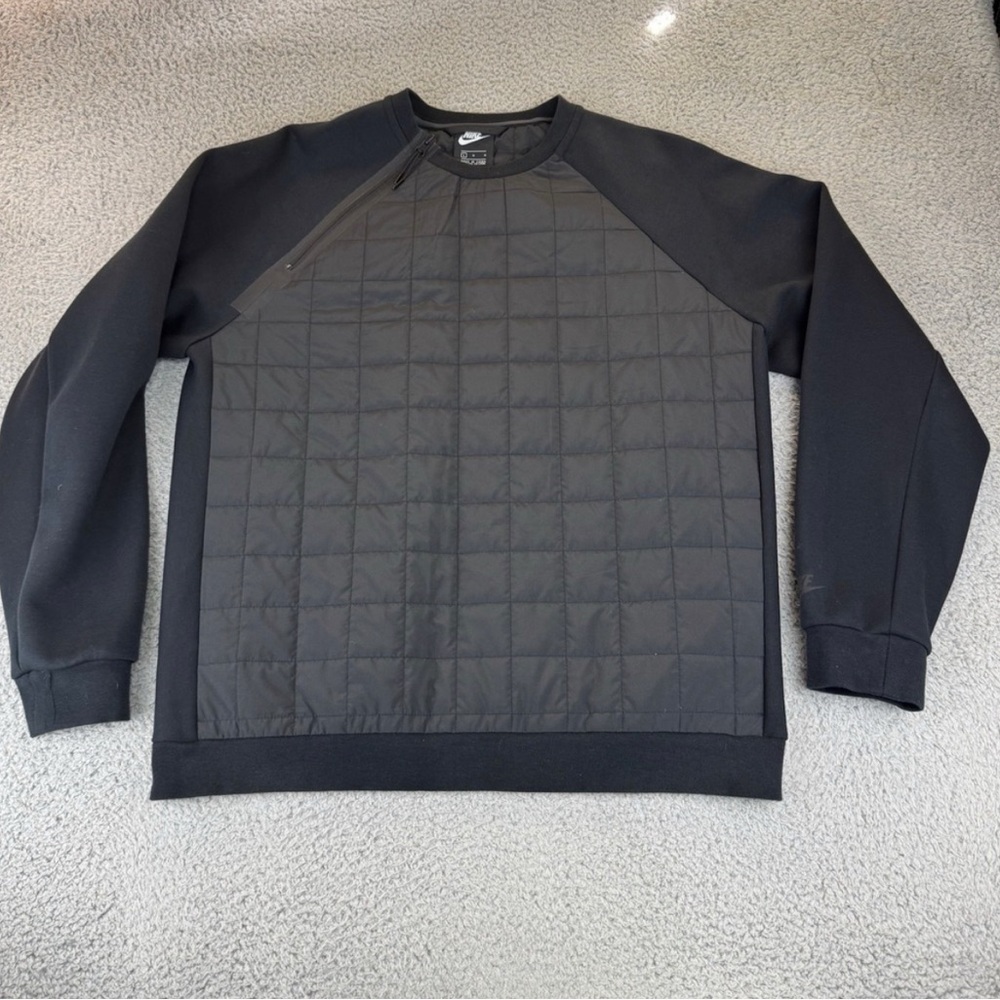 Nike tech pack quilted crew pullover sweatshirt size mens medium